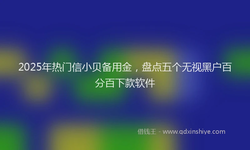 2025年热门信小贝备用金，盘点五个无视黑户百分百下款软件