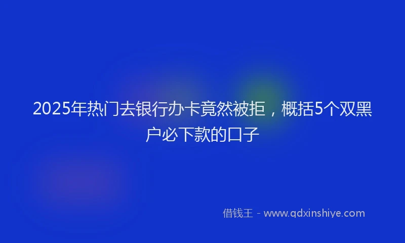 2025年热门去银行办卡竟然被拒，概括5个双黑户必下款的口子