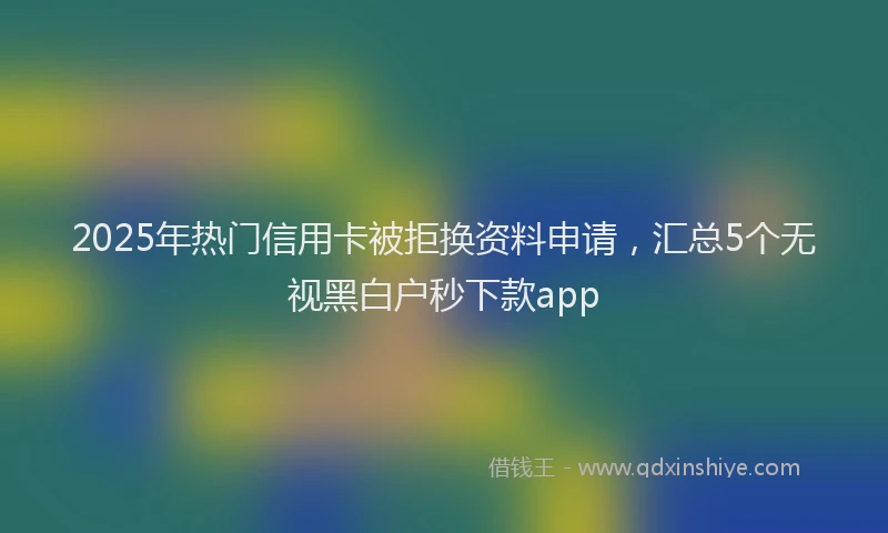 2025年热门信用卡被拒换资料申请，汇总5个无视黑白户秒下款app