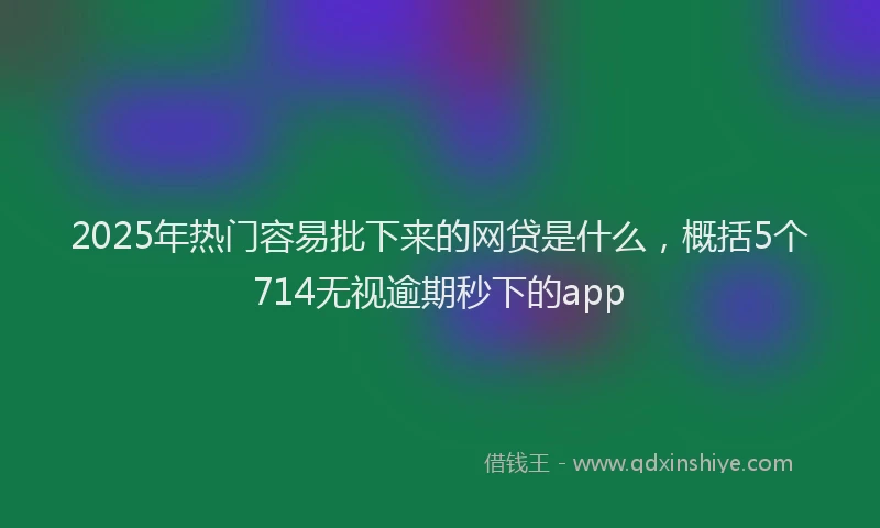 2025年热门容易批下来的网贷是什么，概括5个714无视逾期秒下的app