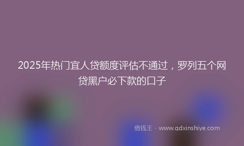 2025年热门宜人贷额度评估不通过，罗列五个网贷黑户必下款的口子