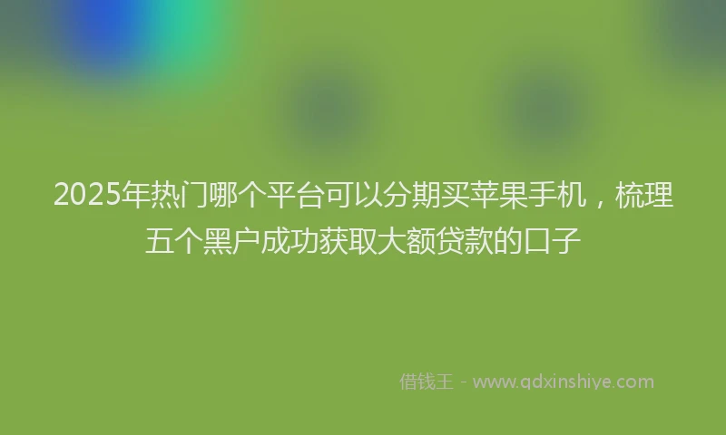 2025年热门哪个平台可以分期买苹果手机，梳理五个黑户成功获取大额贷款的口子