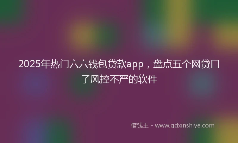 2025年热门六六钱包贷款app，盘点五个网贷口子风控不严的软件