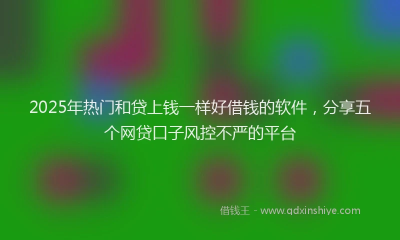 2025年热门和贷上钱一样好借钱的软件，分享五个网贷口子风控不严的平台
