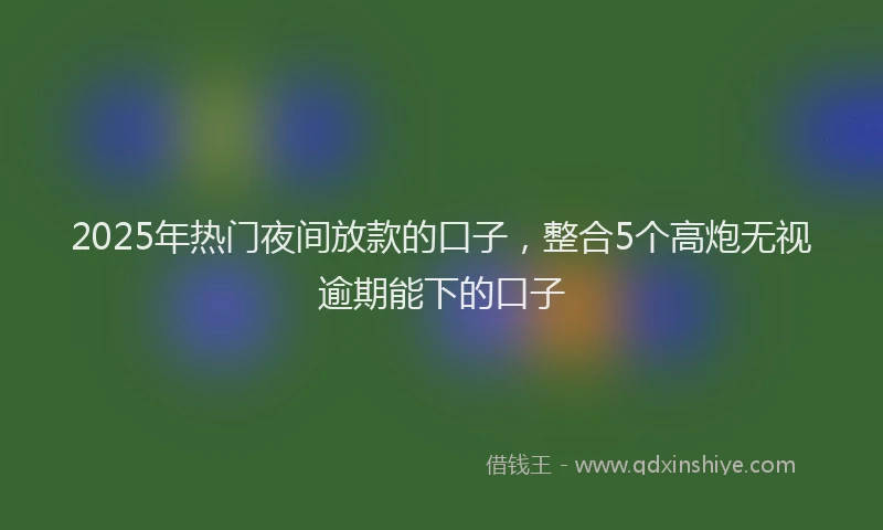 2025年热门夜间放款的口子，整合5个高炮无视逾期能下的口子