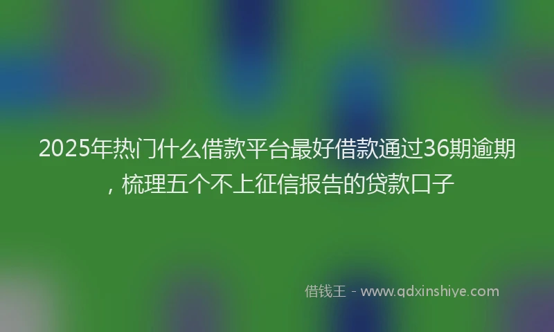 2025年热门什么借款平台最好借款通过36期逾期，梳理五个不上征信报告的贷款口子