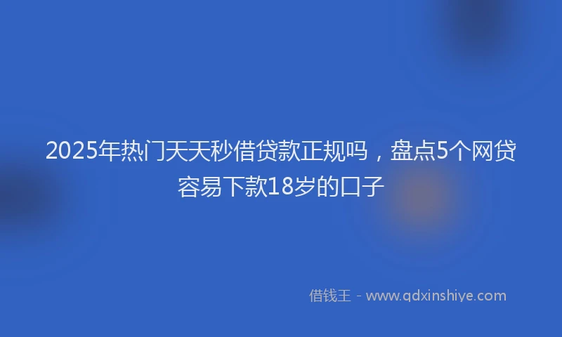 2025年热门天天秒借贷款正规吗，盘点5个网贷容易下款18岁的口子