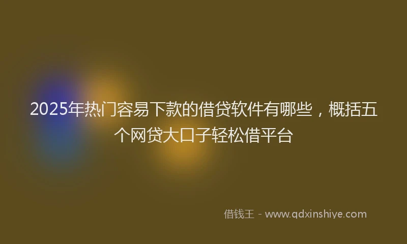 2025年热门容易下款的借贷软件有哪些,概括五个网贷大口子轻松借平台