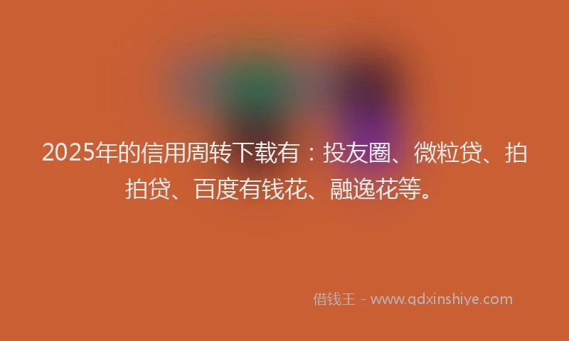 2025年的信用周转下载有：投友圈、微粒贷、拍拍贷、百度有钱花、融逸花等。