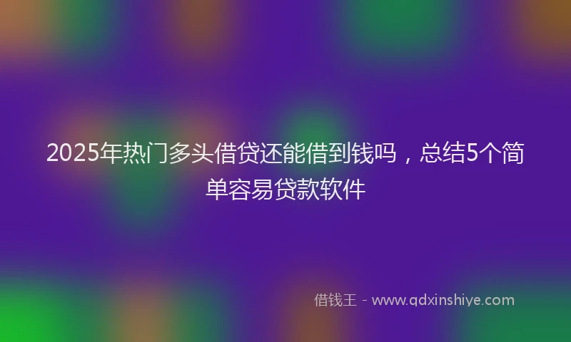 2025年热门多头借贷还能借到钱吗，总结5个简单容易贷款软件