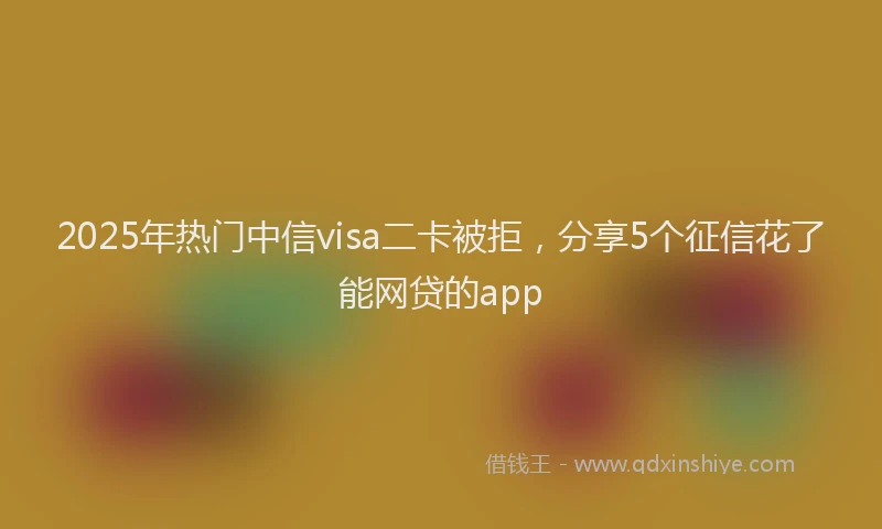 2025年热门中信visa二卡被拒，分享5个征信花了能网贷的app