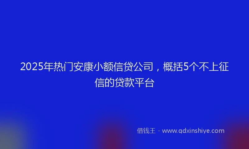 2025年热门安康小额信贷公司，概括5个不上征信的贷款平台
