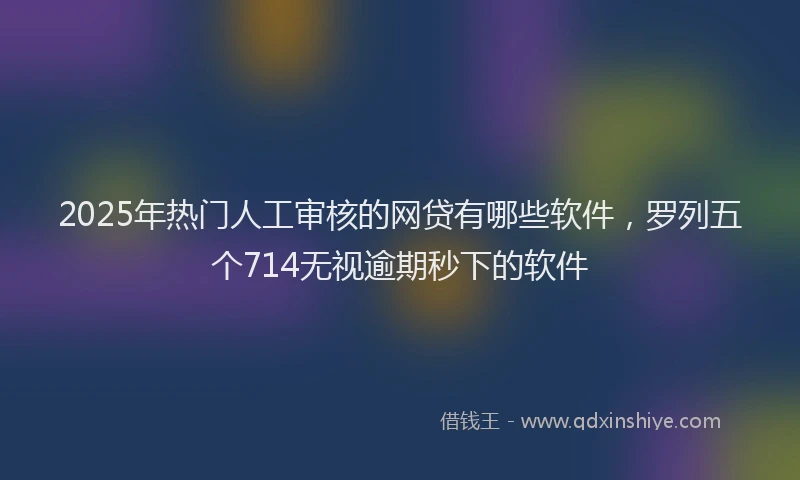 2025年热门人工审核的网贷有哪些软件，罗列五个714无视逾期秒下的软件