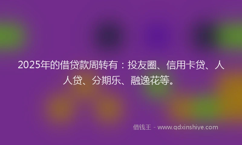 2025年的借贷款周转有：投友圈、信用卡贷、人人贷、分期乐、融逸花等。