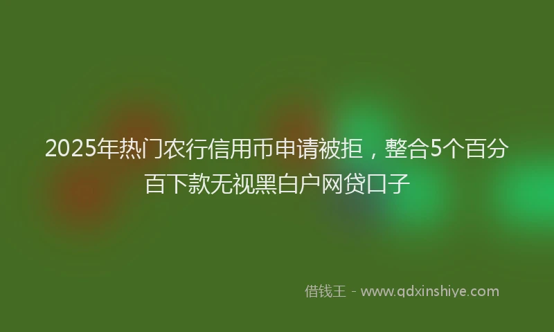 2025年热门农行信用币申请被拒，整合5个百分百下款无视黑白户网贷口子