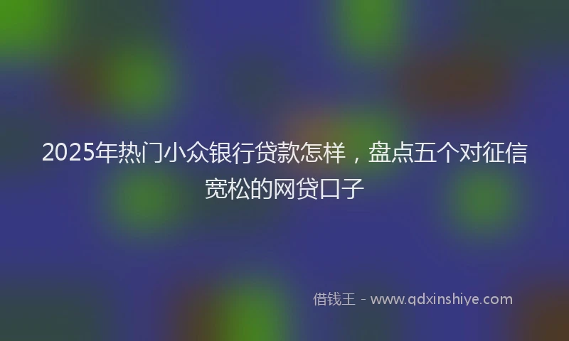 2025年热门小众银行贷款怎样，盘点五个对征信宽松的网贷口子