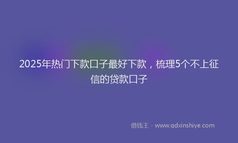 2025年热门下款口子最好下款，梳理5个不上征信的贷款口子