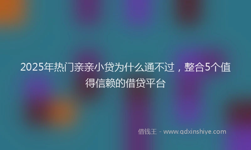 2025年热门亲亲小贷为什么通不过，整合5个值得信赖的借贷平台