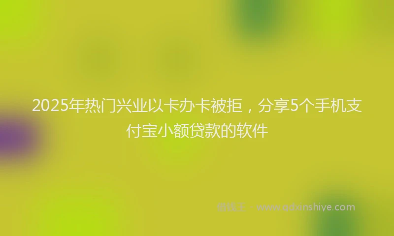 2025年热门兴业以卡办卡被拒，分享5个手机支付宝小额贷款的软件