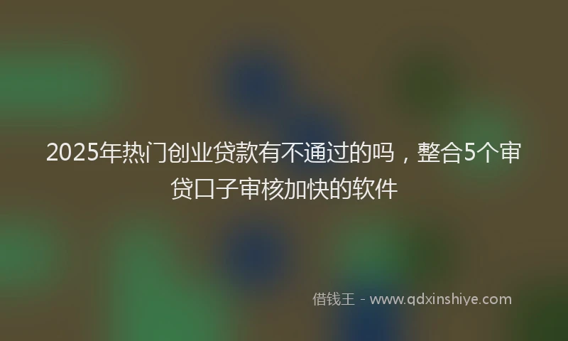 2025年热门创业贷款有不通过的吗，整合5个审贷口子审核加快的软件