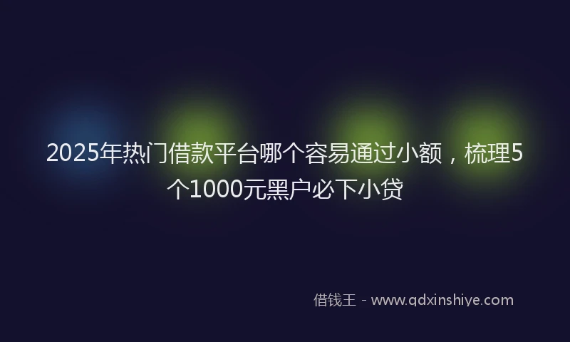 2025年热门借款平台哪个容易通过小额，梳理5个1000元黑户必下小贷