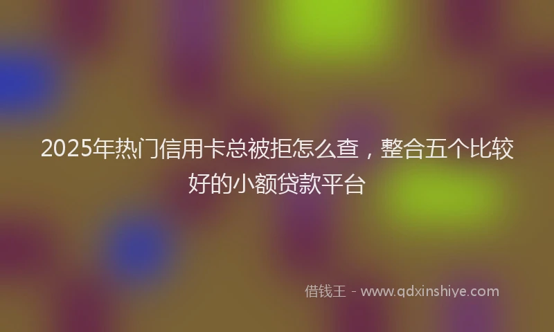 2025年热门信用卡总被拒怎么查，整合五个比较好的小额贷款平台