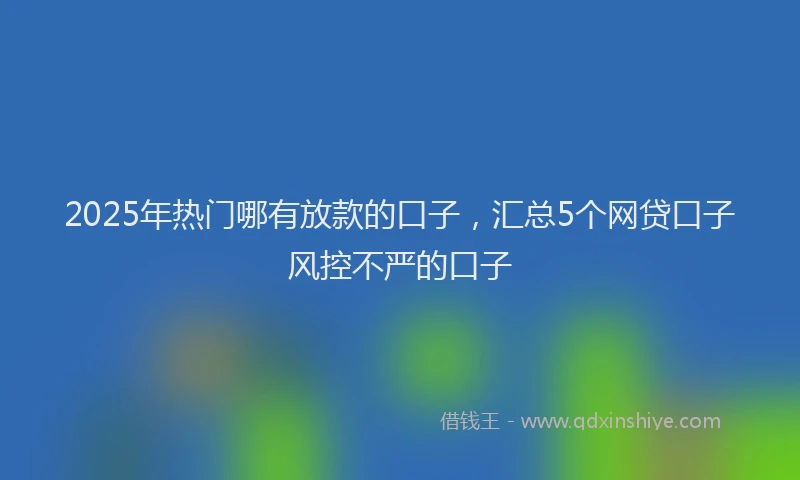 2025年热门哪有放款的口子，汇总5个网贷口子风控不严的口子
