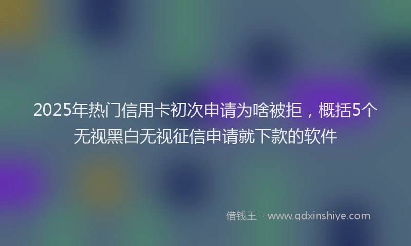 2025年热门信用卡初次申请为啥被拒，概括5个无视黑白无视征信申请就下款的软件