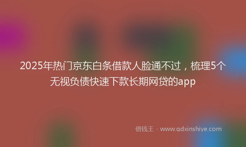 2025年热门京东白条借款人脸通不过，梳理5个无视负债快速下款长期网贷的app