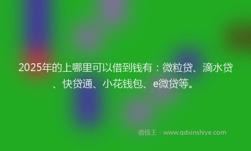 2025年的上哪里可以借到钱有：微粒贷、滴水贷、快贷通、小花钱包、e微贷等。