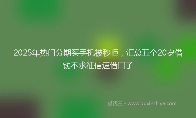2025年热门分期买手机被秒拒，汇总五个20岁借钱不求征信速借口子