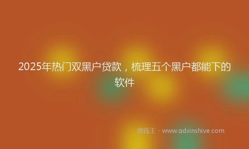 2025年热门双黑户贷款，梳理五个黑户都能下的软件