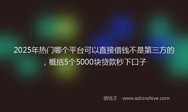2025年热门哪个平台可以直接借钱不是第三方的，概括5个5000块贷款秒下口子