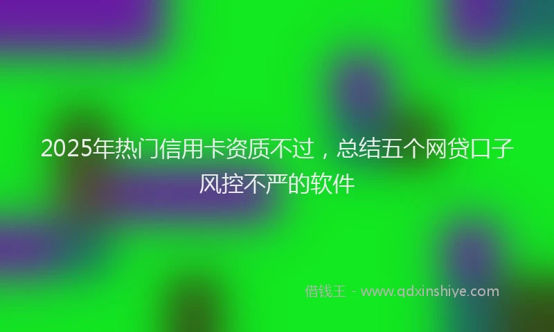 2025年热门信用卡资质不过，总结五个网贷口子风控不严的软件