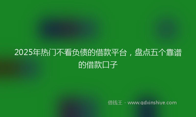 2025年热门不看负债的借款平台，盘点五个靠谱的借款口子