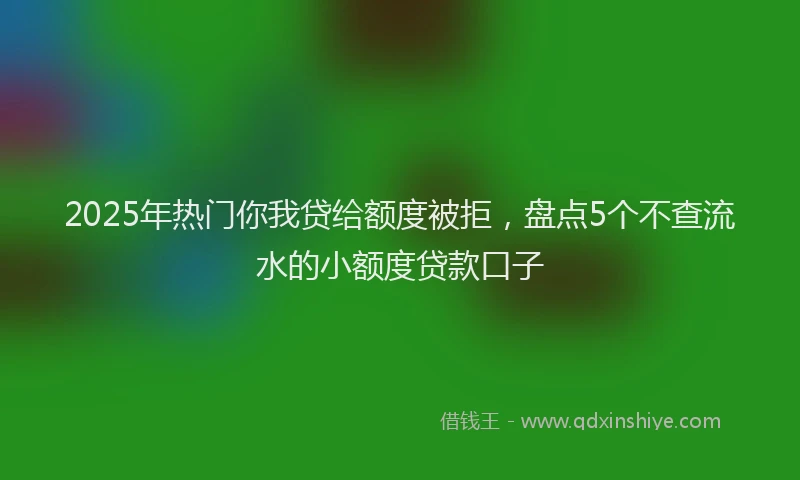 2025年热门你我贷给额度被拒，盘点5个不查流水的小额度贷款口子