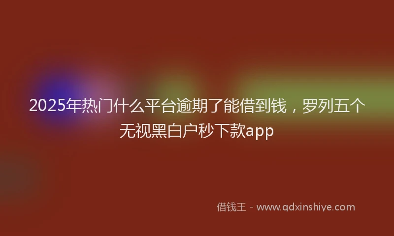 2025年热门什么平台逾期了能借到钱，罗列五个无视黑白户秒下款app