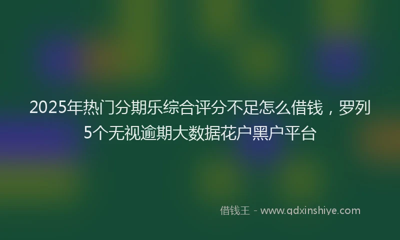 2025年热门分期乐综合评分不足怎么借钱，罗列5个无视逾期大数据花户黑户平台