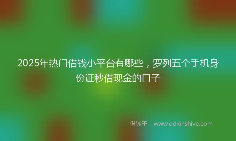 2025年热门借钱小平台有哪些，罗列五个手机身份证秒借现金的口子