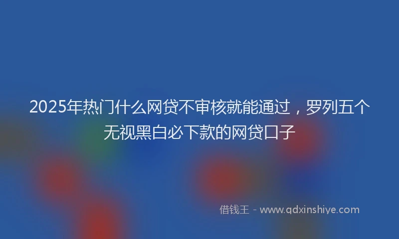 2025年热门什么网贷不审核就能通过，罗列五个无视黑白必下款的网贷口子