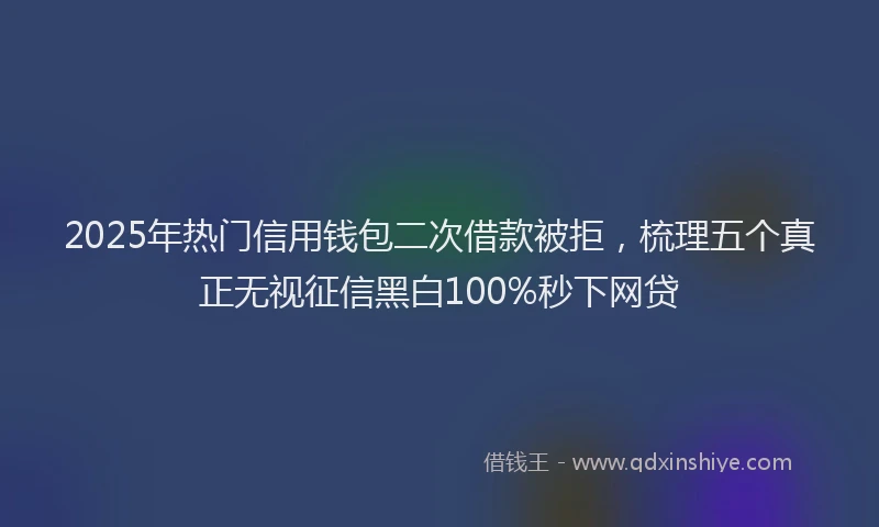 2025年热门信用钱包二次借款被拒，梳理五个真正无视征信黑白100%秒下网贷