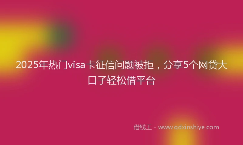 2025年热门visa卡征信问题被拒，分享5个网贷大口子轻松借平台