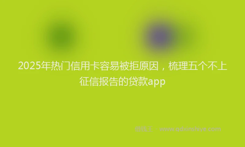 2025年热门信用卡容易被拒原因，梳理五个不上征信报告的贷款app