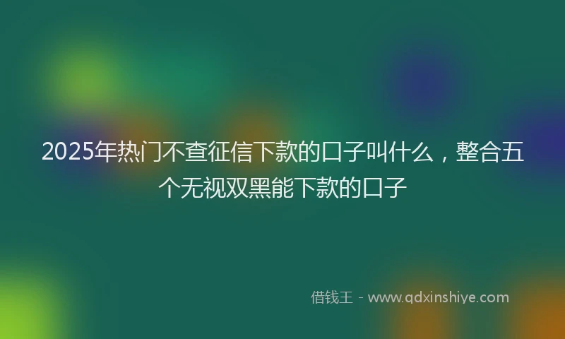 2025年热门不查征信下款的口子叫什么，整合五个无视双黑能下款的口子