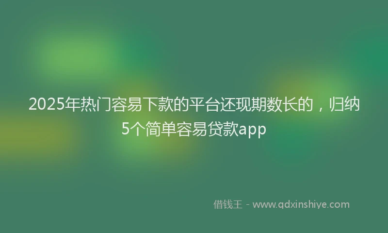 2025年热门容易下款的平台还现期数长的,归纳5个简单容易贷款app