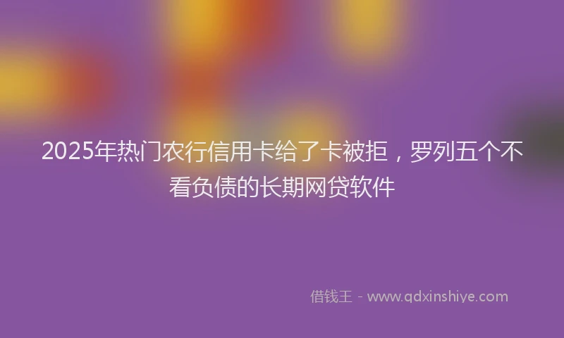 2025年热门农行信用卡给了卡被拒，罗列五个不看负债的长期网贷软件