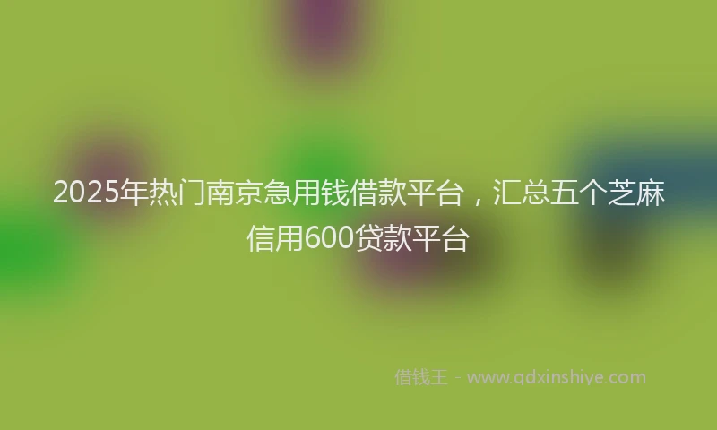 2025年热门南京急用钱借款平台，汇总五个芝麻信用600贷款平台
