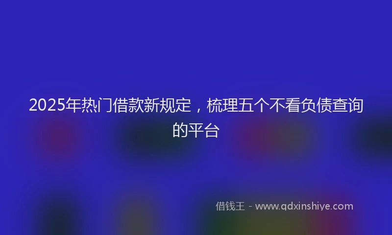 2025年热门借款新规定，梳理五个不看负债查询的平台