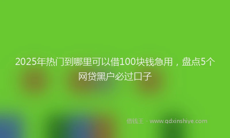 2025年热门到哪里可以借100块钱急用，盘点5个网贷黑户必过口子