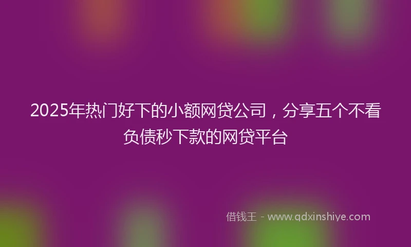 2025年热门好下的小额网贷公司，分享五个不看负债秒下款的网贷平台